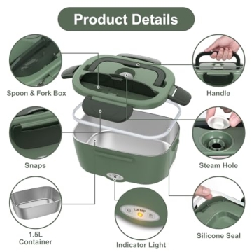 Vabaso Electric Lunch Box - 80W Portable Food Warmer