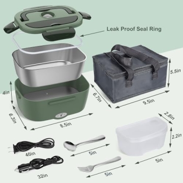 Vabaso Electric Lunch Box - 80W Portable Food Warmer