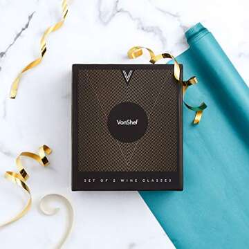 VonShef Copper Stainless Steel Wine Glasses Set of 2 16oz Shatter Proof Glasses with Gift Box