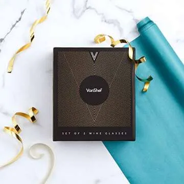 VonShef Copper Stainless Steel Wine Glasses Set of 2 16oz Shatter Proof Glasses with Gift Box