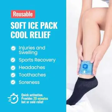 ICEWRAPS Hot & Cold Ice Packs - 3 x 5 in. Soft Gel Ice Packs – Reusable for Injuries Headaches, Jo...