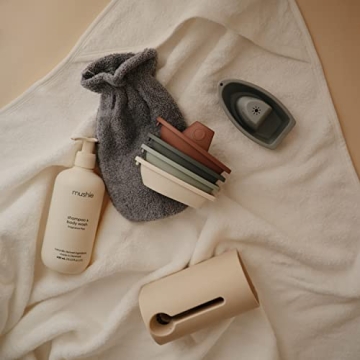 Mushie Stackable Bath Boats | Safe & Colorful Bath Toys