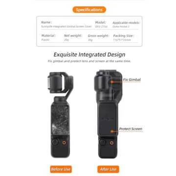 Pocket 3 Lens Hood Cover Gimbal Camera Protector Sunshade Cover for DJI OSMO Pocket 3