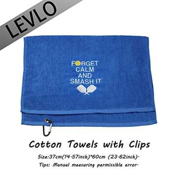 LEVLO Funny Tennis Pickleball Lover Gifts Forget Calm and Smash It Cotton Towels for Tennis Pickleba...