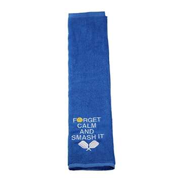 LEVLO Funny Tennis Pickleball Lover Gifts Forget Calm and Smash It Cotton Towels for Tennis Pickleball Players (Forget Calm and Smash It)