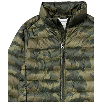 Toddler Boys Lightweight Water-Resistant Puffer Jacket Olive Camo