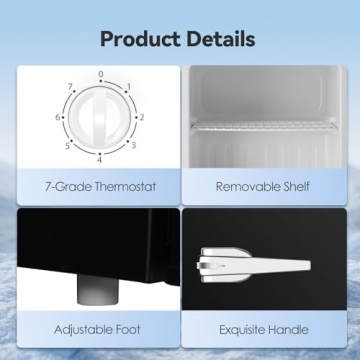 LHRIVER Mini Freezer, 1.2 Cu.ft Quiet Compact Design