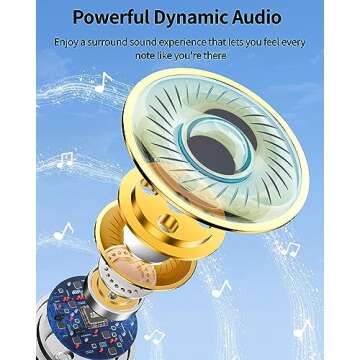 PocBuds Bluetooth Headphones Wireless Earbuds 80hrs Playtime Wireless Charging Case Digital Display Sport Ear buds with Earhook Deep Bass IPX7 Waterproof Over-Ear Earphones for Phone Laptop Mint Green