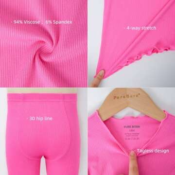 pureborn Toddler Pajamas Set Pjs - Little Girl Short Sleeve Snug Fit Cotton Sleepwear 2pcs Watermelon Pink 2T