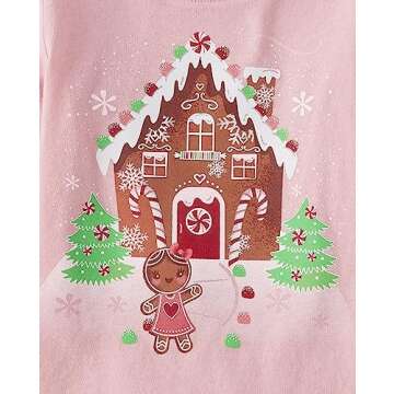 The Children's Place,and Toddler Long Sleeve Christmas Graphic T-Shirt,5T