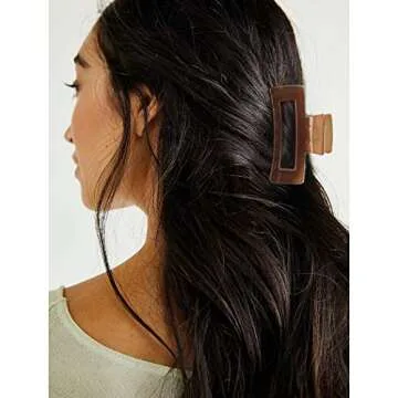 Canitor 4 PCS Hair Claw Clips, Acrylic Rectangular Hair Clips Tortoise Barrettes French Design Banana Jaw Clips Hair Clips for Thin Hair Non-slip Clip (Medium (4 Count), Purple Series)