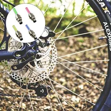 Bike Valve Wheel Light 4 Pcs LED Bike Wheel Light Bike Wheel Tire Valve Cap Flashlight Lamp LED Flash Tyre Wheel Valve Cap Light for Car Bike Bicycle (Assorted Color)