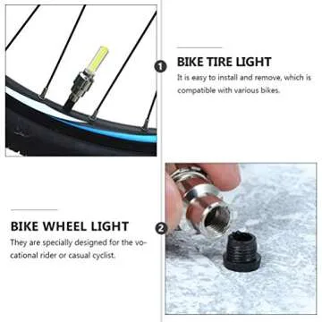Bike Valve Wheel Light 4 Pcs LED Bike Wheel Light Bike Wheel Tire Valve Cap Flashlight Lamp LED Flash Tyre Wheel Valve Cap Light for Car Bike Bicycle (Assorted Color)