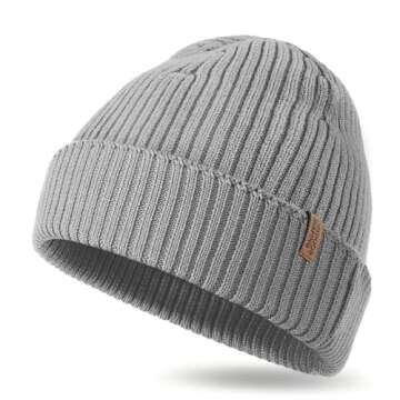 OUTDOOR SHAPING Merino Wool Beanie for Men & Women, Unisex Daily Cuffed Plain Knit Hat, Soft Warm Wi...