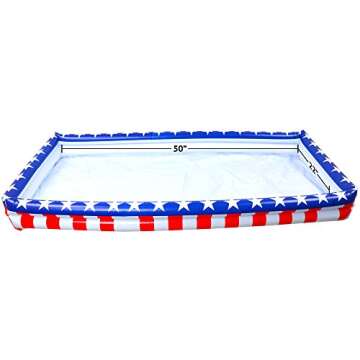 Outdoor Inflatable Buffet Cooler Server – Patriotic Red White and Blue Blow Up Cooling Tub For Serving Buffet Style Picnic