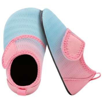 storeofbaby Water Shoes for Infant Baby Girls Quick Dry Non-Slip Outdoor Beach Pool Swim Socks, 6-12 Months