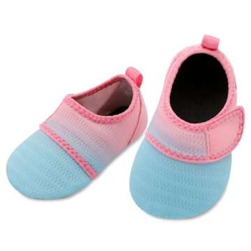 storeofbaby Water Shoes for Infant Baby Girls Quick Dry Non-Slip Outdoor Beach Pool Swim Socks, 6-12 Months