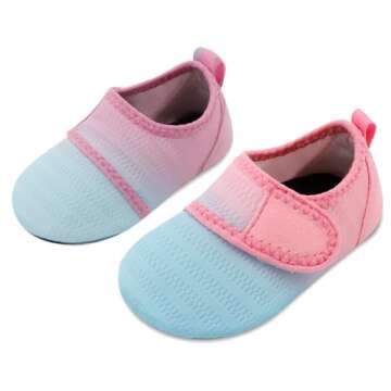 storeofbaby Water Shoes for Infant Baby Girls Quick Dry Non-Slip Outdoor Beach Pool Swim Socks, 6-12 Months