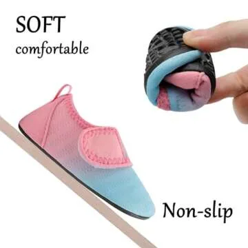 storeofbaby Water Shoes for Infant Baby Girls Quick Dry Non-Slip Outdoor Beach Pool Swim Socks, 6-12 Months