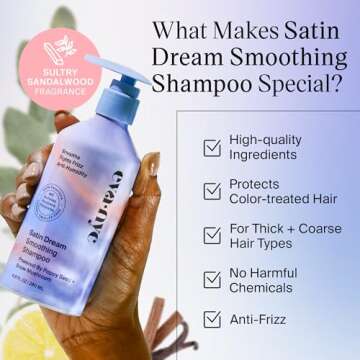 Eva NYC Satin Dream Smoothing Shampoo, Hair Care for Soft and Smooth Hair, Anti-Frizz Shampoo for Satiny Smoothness, GMO-Free Hair Products for Women, 8.8 oz