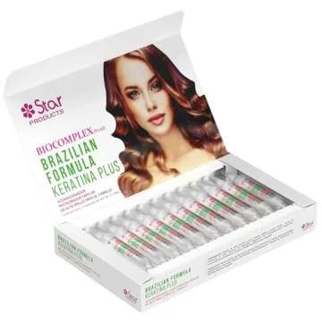 Bio Complex Brazilian Formula Keratin Plus 12 Pack – 0.61 oz Each, Professional Hair Smoothing & Strengthening Treatment for Frizz-Free, Healthy Hair