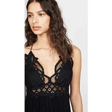 Free People Women's Adella Slip Dress, Black, S