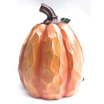 Thankful Pumpkins Figurines Fall Thanksgiving Decorations Autumn Harvest Decor for Home 2 Pack Table Top Centerpiece