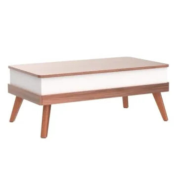 Bidiso Lift Top Coffee Table, Easy-to-Assembly Center Table with Hidden Storage Compartment, Modern Dining Table for Living Room Reception/Home Office, Walnut