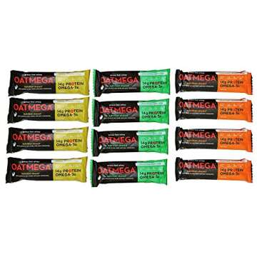 Oatmega Grass-Fed Whey Bars Variety Pack of 12-1.8 oz