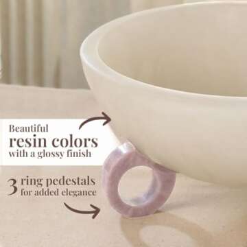 Folkulture Fruit Bowl for Kitchen Counter, 9" Resin Decorative Bowl, Centerpiece Table Decorations, Fruit Basket for Kitchen Counter & Coffee Table Décor, Kitchen Counter Décor or Pedestal Bowl