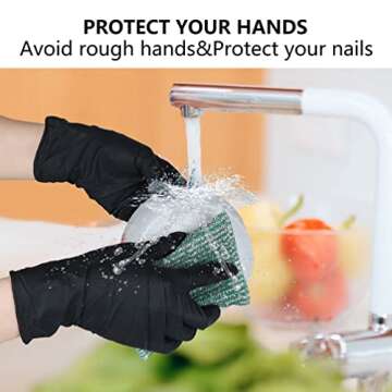 akgk Nitrile Gloves, 100 Pcs Disposable Black Nitrile Gloves 4 Mil Medium, Cleaning Gloves for Cooking, Household & More, Powder-Free, Latex-Free