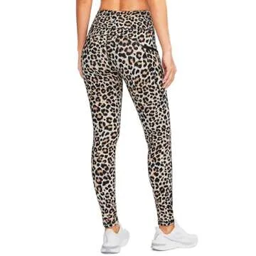 SANTINY Women's Fleece Lined Winter Leggings Water Resistant High Waisted Thermal Hiking Running Warm Pants Women Pockets(Leopard_M)