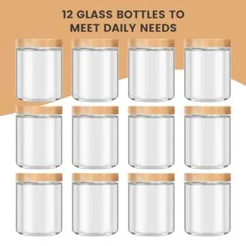 AQSXO 12 Pack 8oz Thick Glass Jars with Lids