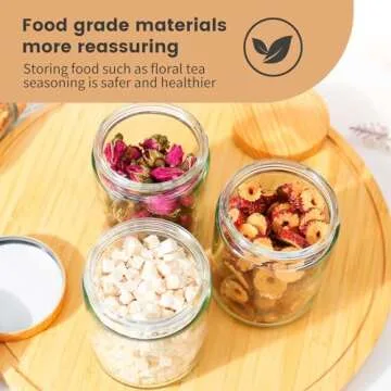 AQSXO 12 Pack 8oz Thick Glass Jars with Lids