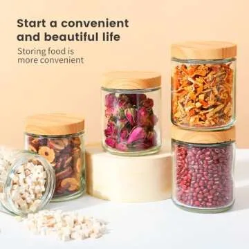 AQSXO 12 Pack 8oz Thick Glass Jars with Lids