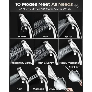 High Pressure Handheld Shower Head with 10 Modes