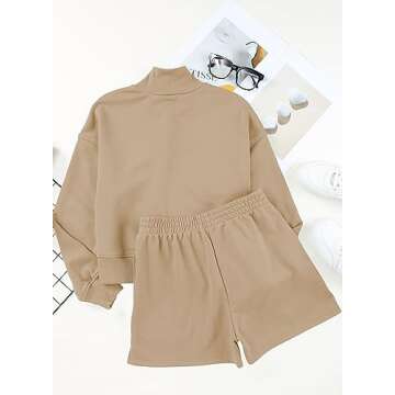 Aleumdr Women 2 Piece Sweat Set - Comfortable and Stylish Outfit