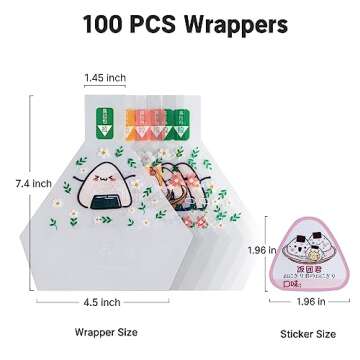 Choxila Onigiri Wrappers - 100PCS Fun Triangle Bag