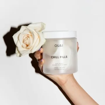 OUAI Chill Pills - Bath Bombs Scented with Jasmine and Rose - Safflower, Hemp Seed & Jojoba Oil to Improve Texture, Calm & Moisturize Dry Skin - Includes 6 Relaxing Bath Bombs (1.5 Oz Each)