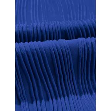 PRETTYGARDEN Women's Summer Going Out Tops 2025 Dressy Casual Short Sleeve Textured Basic Cute Trendy T Shirts Tee Blouse (Royal Blue,XX-Large)