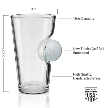 BenShot Golf Ball Pint Glass - 16oz Made in USA