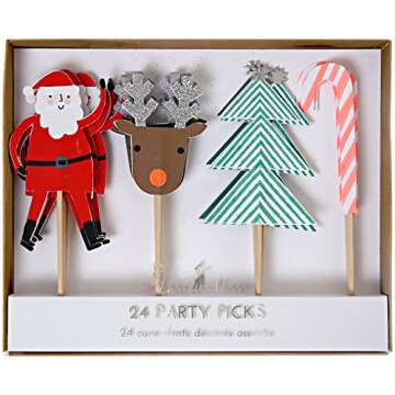 Meri Meri 45-2337 Christmas icons Party Picks Novelty