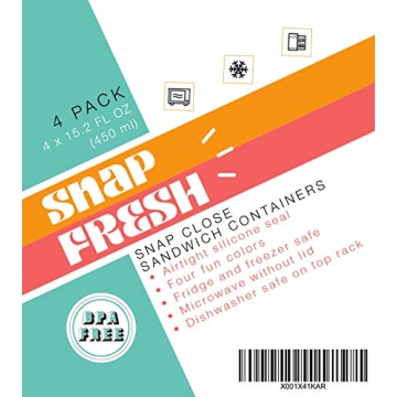 Snap Fresh Fun Size Sandwich Containers - Reusable & BPA Free
