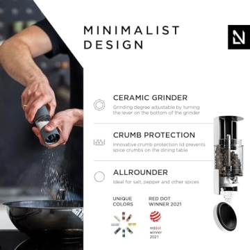 LARS NYSØM Salt and Pepper Grinder Set with Adjustable Mill