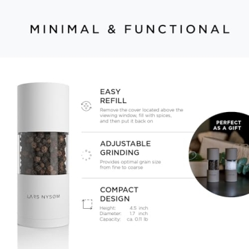 LARS NYSØM Salt and Pepper Grinder Set with Adjustable Mill