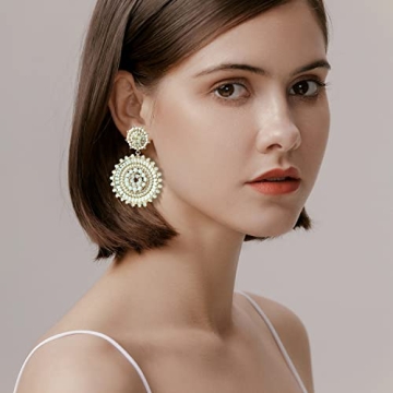 White Beaded Boho Earrings for Women - Elegance 11 Designs