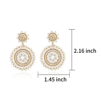 White Beaded Boho Earrings for Women - Elegance 11 Designs