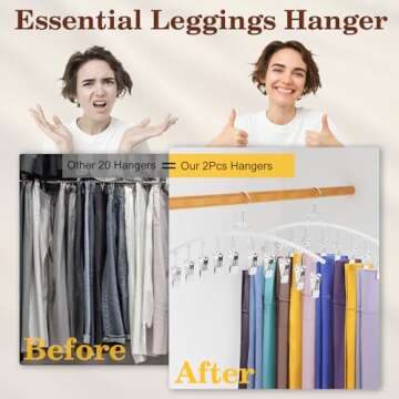 Ginyoyo 2 Pack Legging Organizer for Closet Space Saving