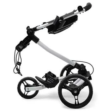 OMADA GOLF Trilite Golf Push Cart, Lightweight & Durable, Aircraft-Grade Aluminum Frame, White/Black, for Adults