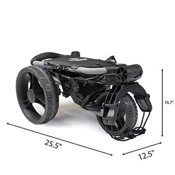 OMADA GOLF Trilite Golf Push Cart, Lightweight & Durable, Aircraft-Grade Aluminum Frame, White/Black, for Adults